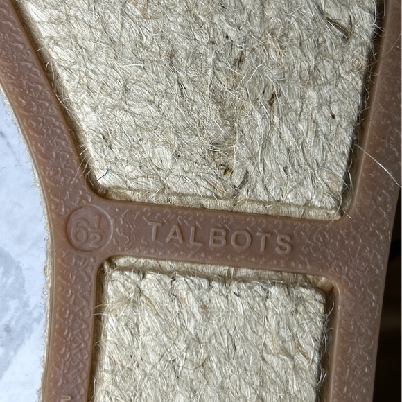 Talbots Izzy D'Orsay Flat Espadrille Slingback Ankle Strap Navy Blue Sandals 6.5 - Picture 8 of 9